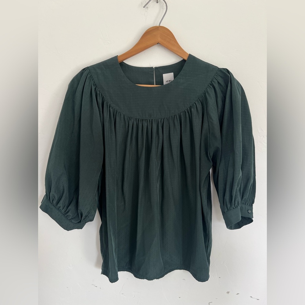 ICHI / ICHI Antiquites Women's Green Blouse size 36 Medium